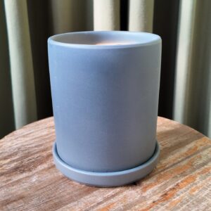 Maceta ceramica gris cilindro chica