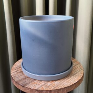Maceta ceramica gris cilindro grande