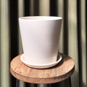 Maceta ceramica blanca grande
