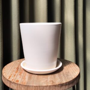 Maceta ceramica blanca mediana