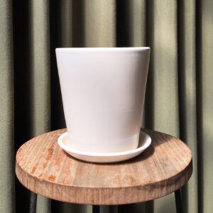 Maceta ceramica blanca chica